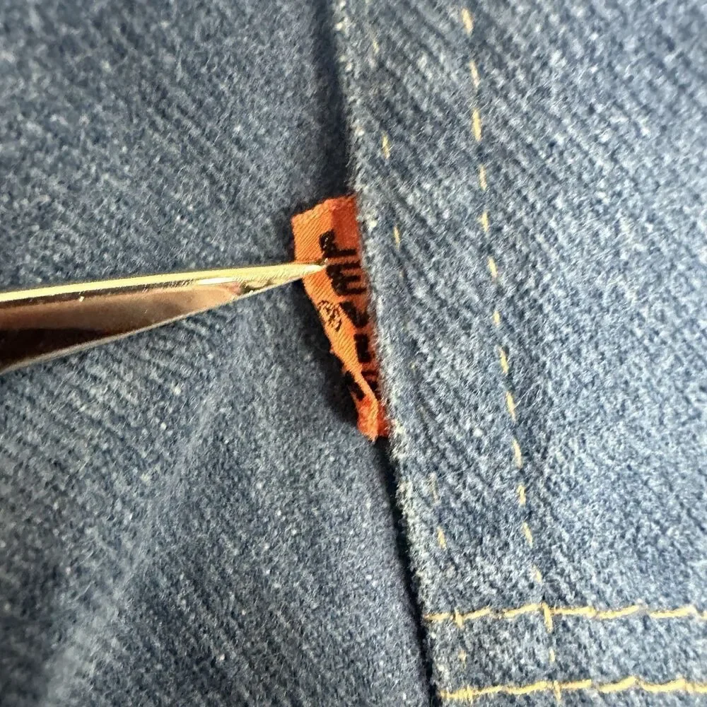 VTG 70s Levis 784 Big E Orange Tab Jeans 30 Big Bell Flare Soft Denim Talon READ